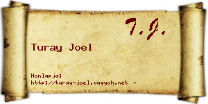 Turay Joel névjegykártya